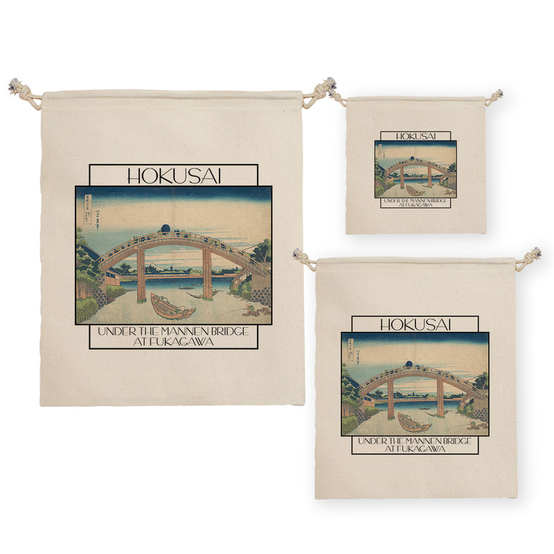 نظم دهنده ترمه طراحان ایده مدل کیسه بنددار زیر پل مانن در فوکوگاوا از هوکوسای کد art0249 بسته سه عددی