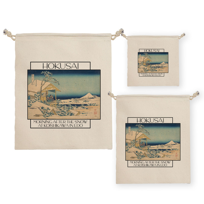 نظم دهنده ترمه طراحان ایده مدل کیسه بنددار صبح بعد از برف از هوکوسای کد art0260 بسته سه عددی