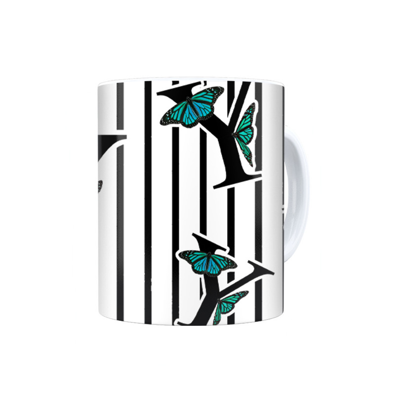 ماگ ترمه طراحان ایده مدل حرف Y پروانه ای کد cfp3027