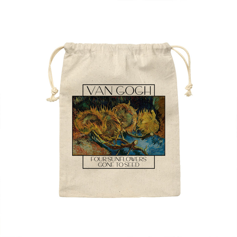 نظم دهنده ترمه طراحان ایده مدل کیسه بنددار چهار گل آفتابگردان از ونگوگ کد art0061 - L