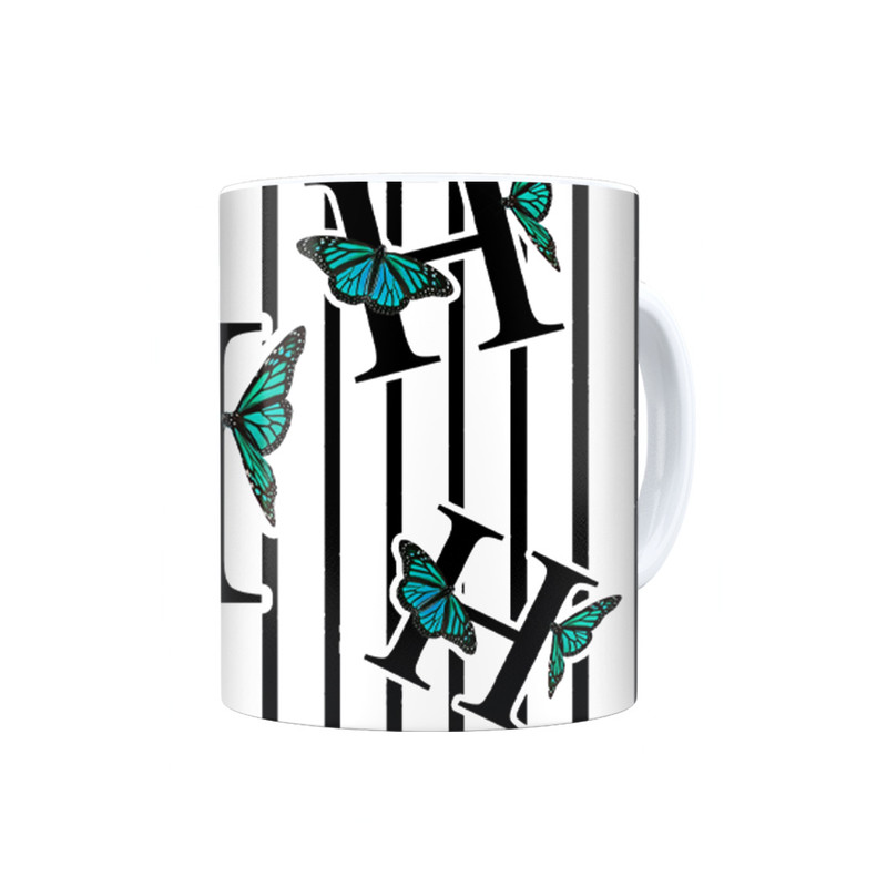 ماگ ترمه طراحان ایده مدل حرف H پروانه ای کد cfp3010