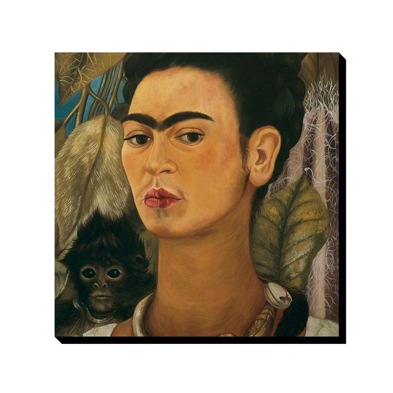 تابلو ترمه طراحان ایده طرح خودنگار با یک میمون از فریدا کد art0149