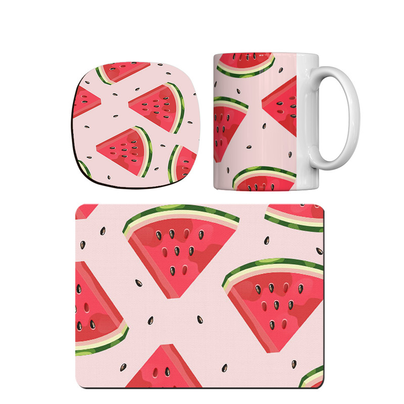 ماگ ترمه طراحان ایده مدل قاچ هندوانه  کد cfp1720 همراه با زیر لیوانی و موس پد