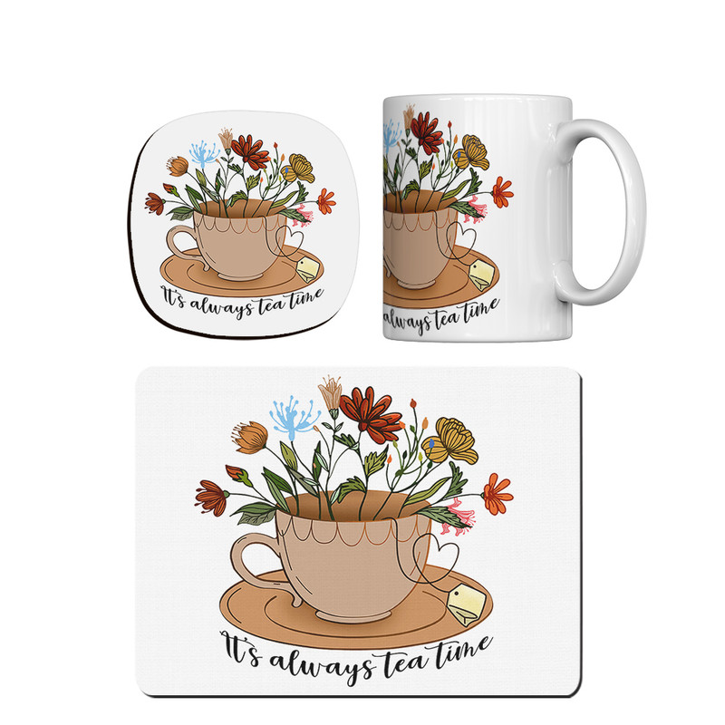 ماگ ترمه طراحان ایده مدل چای معطر کد cfp1607 همراه با زیر لیوانی و موس پد