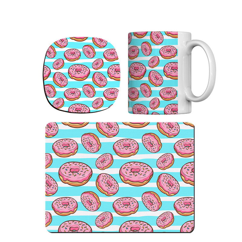 ماگ ترمه طراحان ایده مدل دونات ها ۲ کد cfp1464 همراه با زیر لیوانی و موس پد
