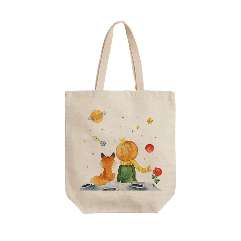 ساک خرید ترمه طراحان ایده مدل شازده کوچولو و روباه کد cfp2046 - L