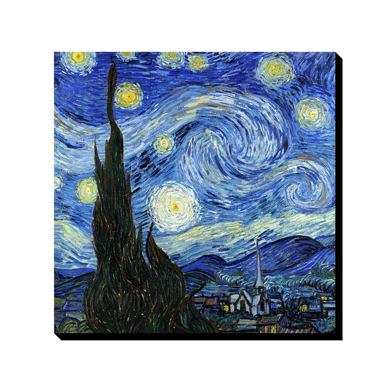تابلو ترمه طراحان ایده طرح شب ستاره ای از ونگوگ کد art0010