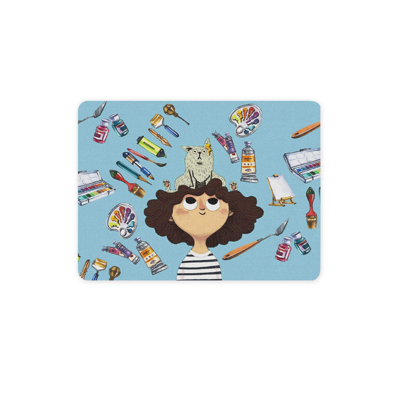 ماوس پد ترمه طراحان ایده مدل پسر نقاش کد job0034