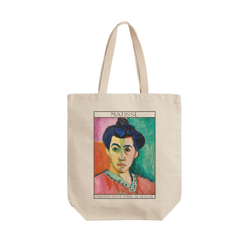 ساک خرید ترمه طراحان ایده مدل پرتره خانم ماتیس، خط سبز از ماتیس کد art0641 - L