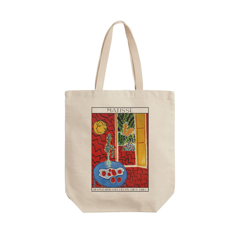 ساک خرید ترمه طراحان ایده مدل اشیاء بی جان روی میز آبی رنگ از ماتیس کد art0648 - L