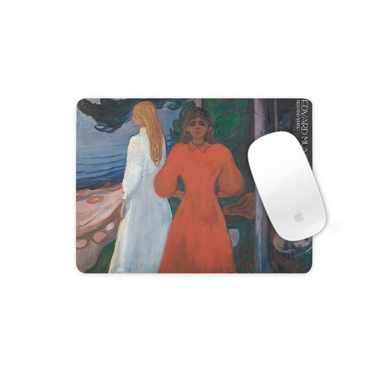 ماوس پد ترمه طراحان ایده مدل سفید و قرمز از ادوارد مونک کد art0119