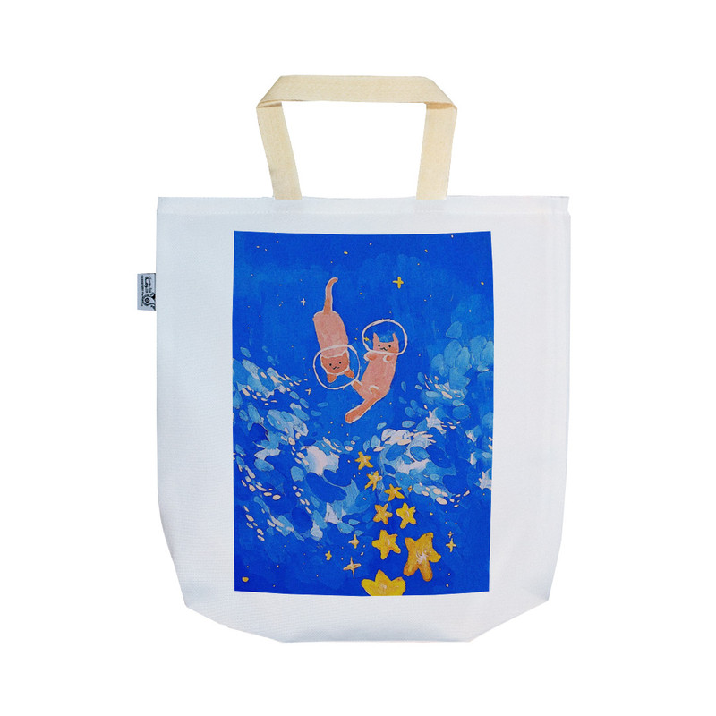 ساک خرید ترمه طراحان ایده مدل گربه های شناگر کد strm0669 - SS