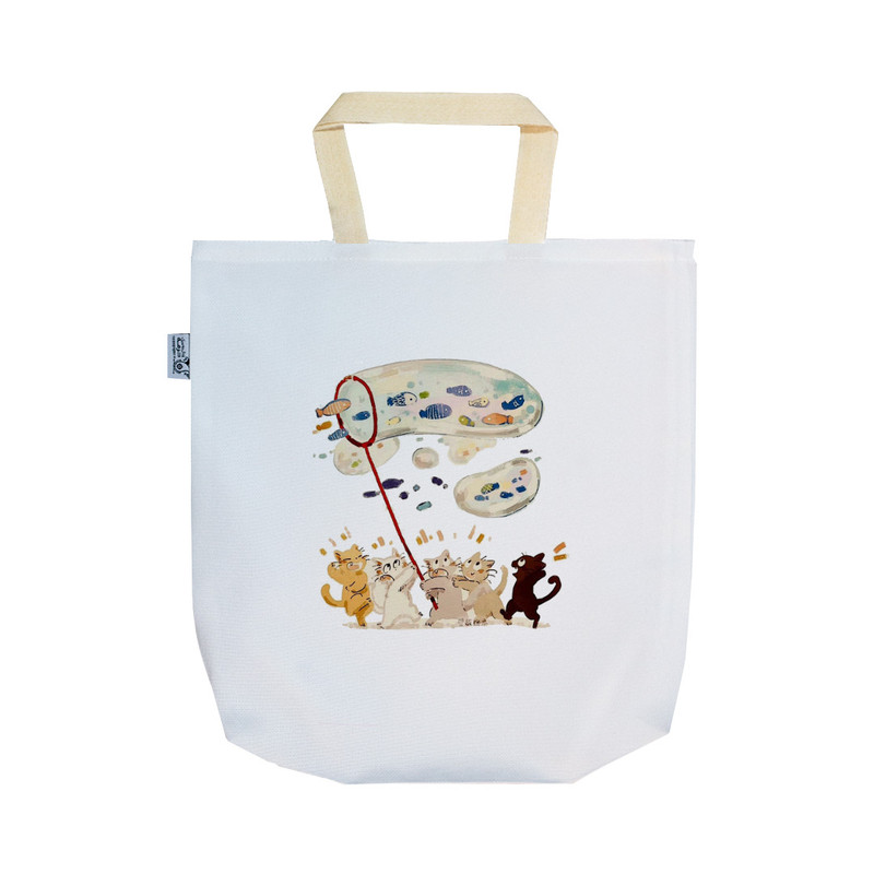 ساک خرید ترمه طراحان ایده مدل گربه‌های ماهیگیر کد strm0790 - SS