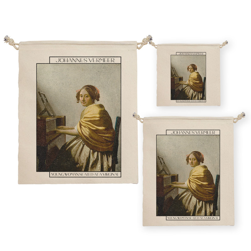 نظم دهنده ترمه طراحان ایده مدل زن جوان پشت ساز ویرژینال از ورمر کد art0593 مجموعه سه عددی