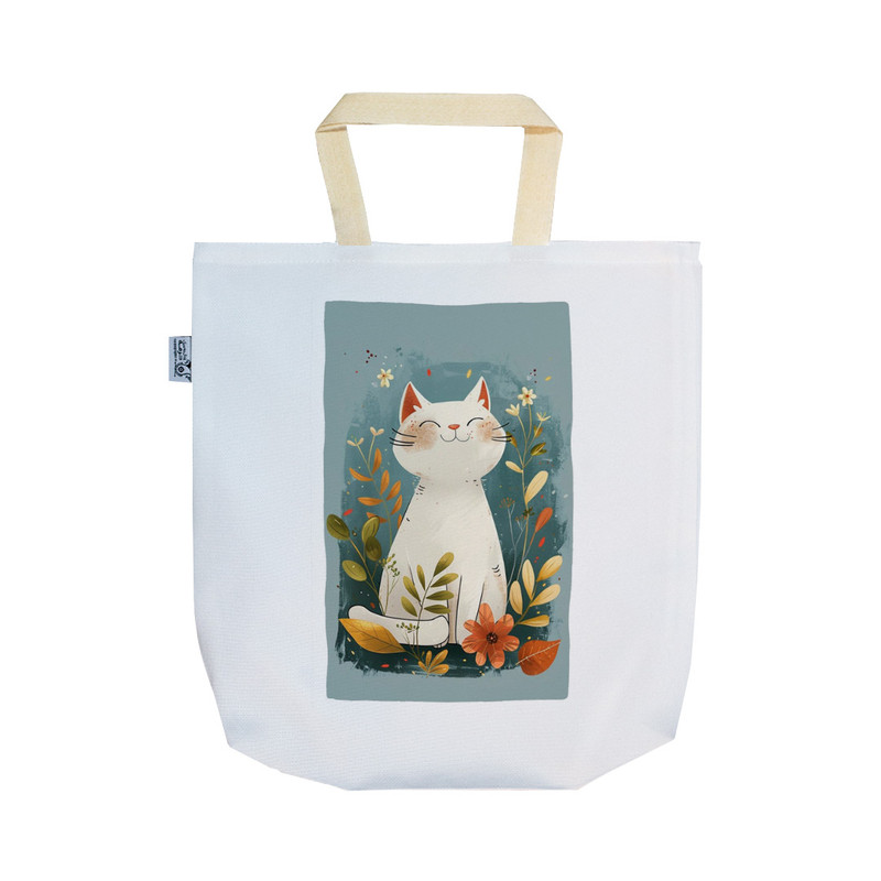 ساک خرید ترمه طراحان ایده مدل گربه خوشحال کد strm1070 - SS