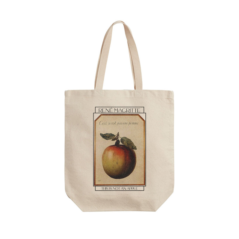 ساک خرید ترمه طراحان ایده مدل این سیب نیست از ماگریت کد art0494 - L