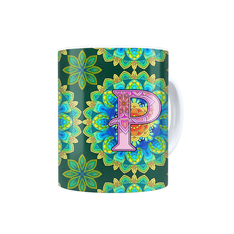 ماگ ترمه طراحان ایده مدل حرف P ماندالا کد cfp2966