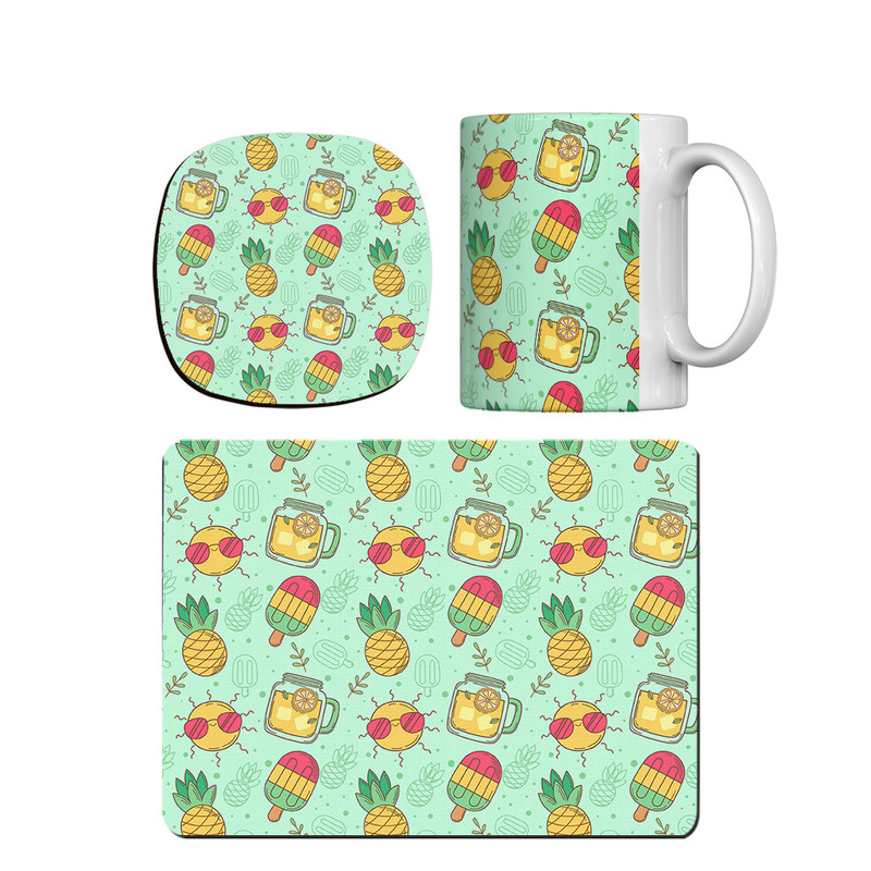 ماگ ترمه طراحان ایده مدل پترن خورشید ناز کد strm0106 همراه با زیر لیوانی و موس پد