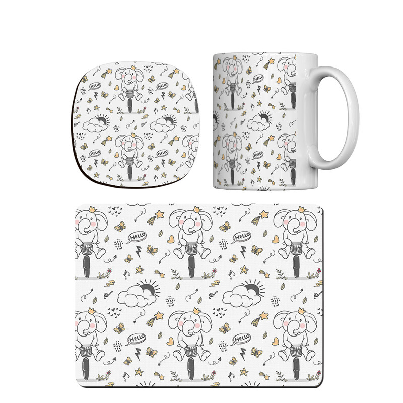 ماگ ترمه طراحان ایده مدل پترن فیل کیوت کد strm0141 همراه با زیر لیوانی و موس پد