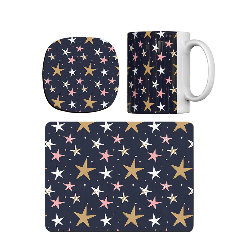 ماگ ترمه طراحان ایده مدل پترن ستاره فانتزی کد strm0157 همراه با زیر لیوانی و موس پد