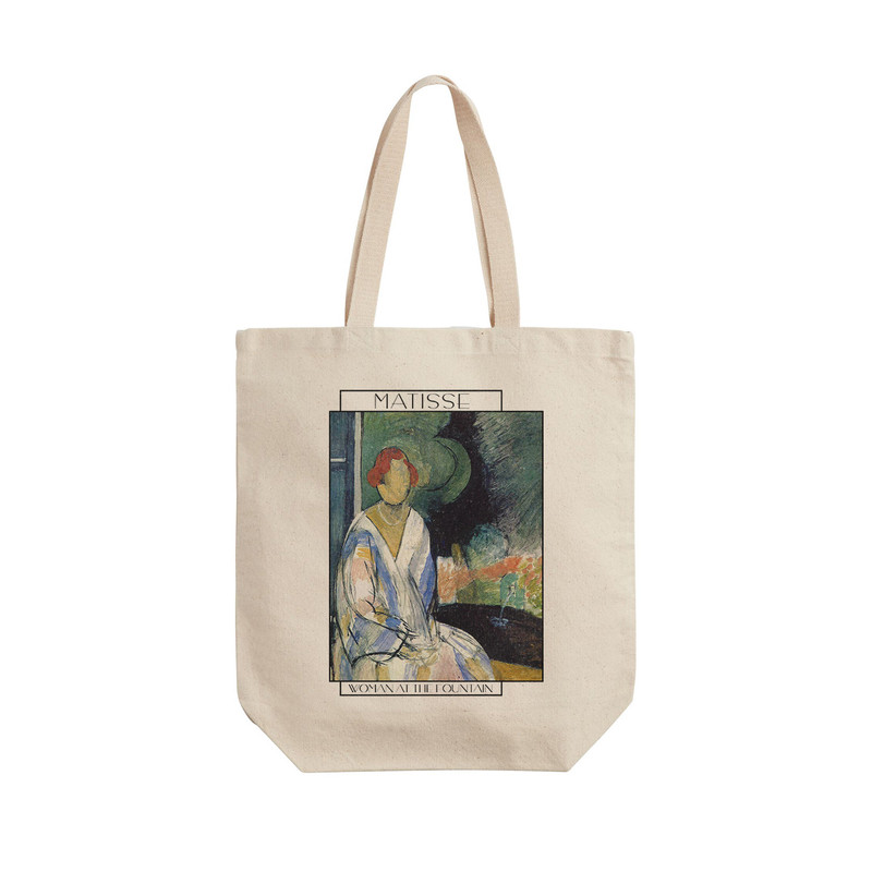 ساک خرید ترمه طراحان ایده مدل زن کنار چشمه از ماتیس کد art0696 - L