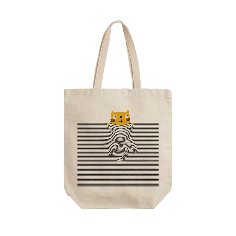 ساک خرید ترمه طراحان ایده مدل گربه خوابالو کد cfp1125 - L