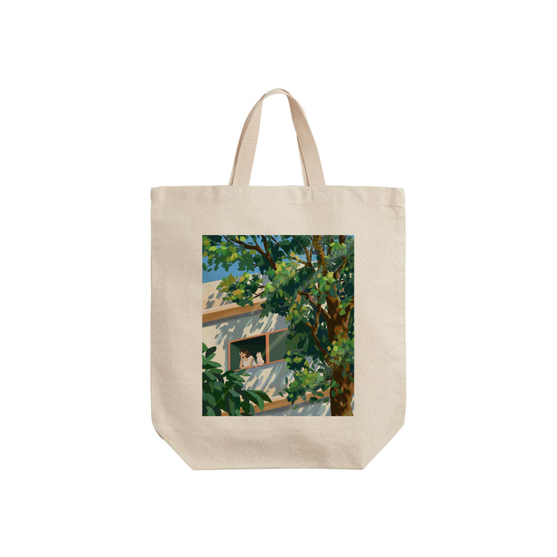 ساک خرید ترمه طراحان ایده مدل طرح دختر و گربه کد strm0776 - S