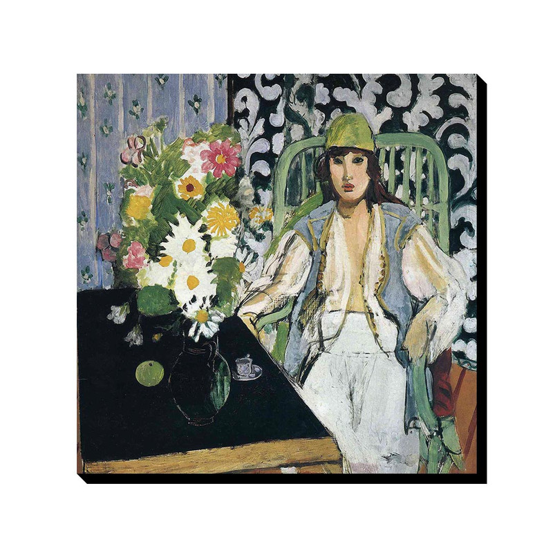 تابلو ترمه طراحان ایده طرح میز مشکی از ماتیس کد art0669