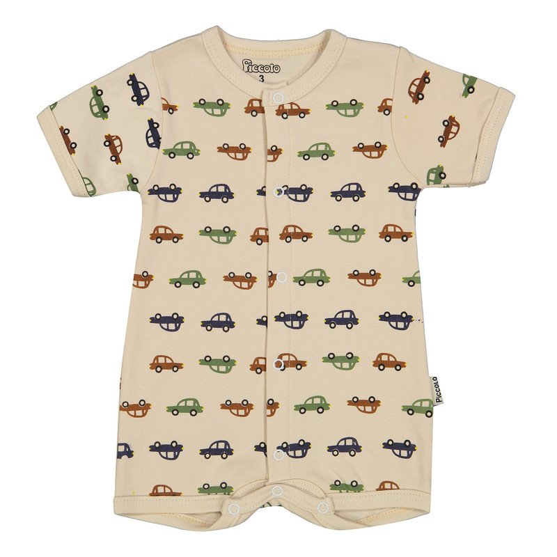 سرهمی نوزادی پیکولو مدل ماشین رنگ کرم