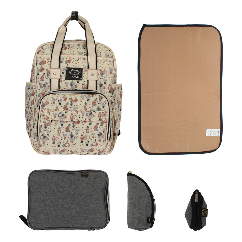 کوله پشتی لوازم کودک مدل UC52 به همراه زیرانداز کودک و کیف لوازم جانبی و کیف پستانک و کیف شیشه شیر