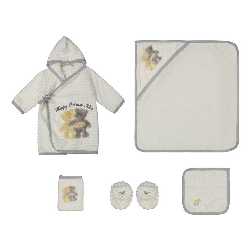 ست حوله کودک و نوزاد مادرکر طرح خرس سایز 75x75 سانتی‌متر مجموعه 5 عددی