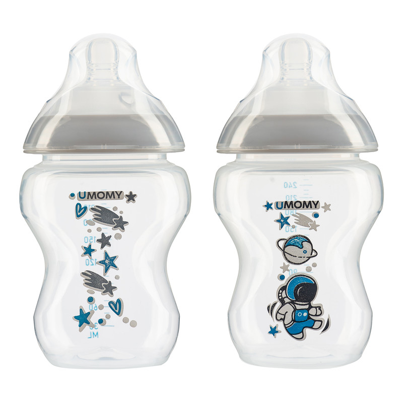 شیشه شیر یومامی مدل Anti Colic گنجایش 250 میلی لیتر - بسته 2 عددی 