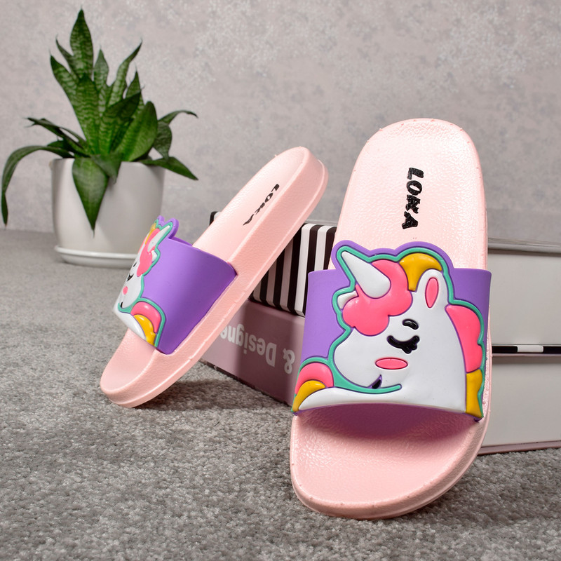 دمپایی دخترانه مدل لوکا مدل یونیکورن اسب تک شاخ کد C.R.3468