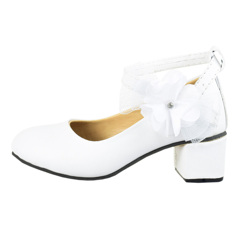 کفش دخترانه مدل پاپیونی توری کد WH.3622