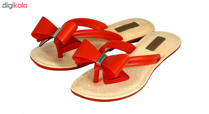 دمپایی لا انگشتی دخترانه شهپر کد 3366 رنگ قرمز