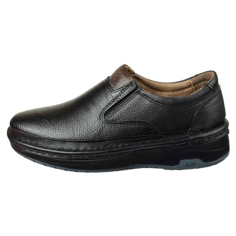 کفش طبی مردانه مدل چرم طبیعی نیواورلام کد BK.1898 رنگ مشکی