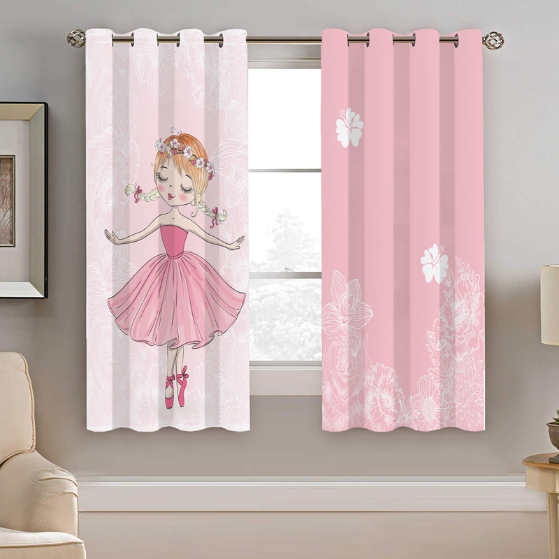 پرده نیروانا طرح دختر شاد کودک مدل هازان کد 8588 سایز 140×200 سانتی متر