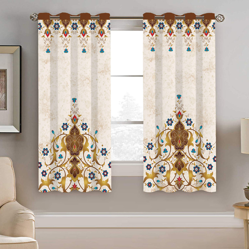 پرده نیروانا طرح سنتی مدل مخمل کد 8055 سایز 140×200 سانتی متر