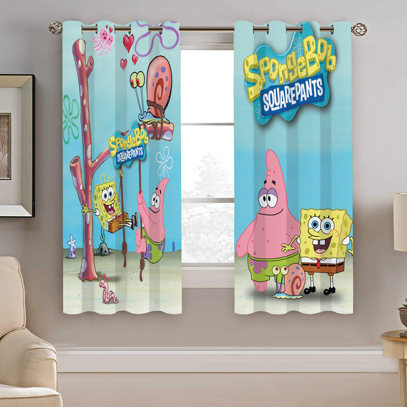 پرده نیروانا طرح باب اسفنجی کودک مدل هازان کد 8801 سایز 140×200 سانتی متر