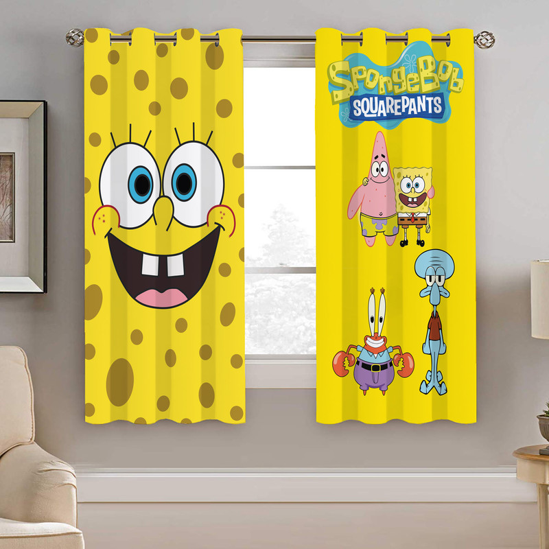 پرده نیروانا طرح باب اسفنجی کودک مدل هازان کد 8307 سایز 140×200 سانتی متر