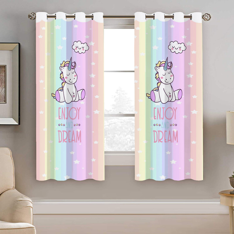 پرده نیروانا طرح تک شاخ کودک مدل هازان کد 8200 سایز 140×200 سانتی متر