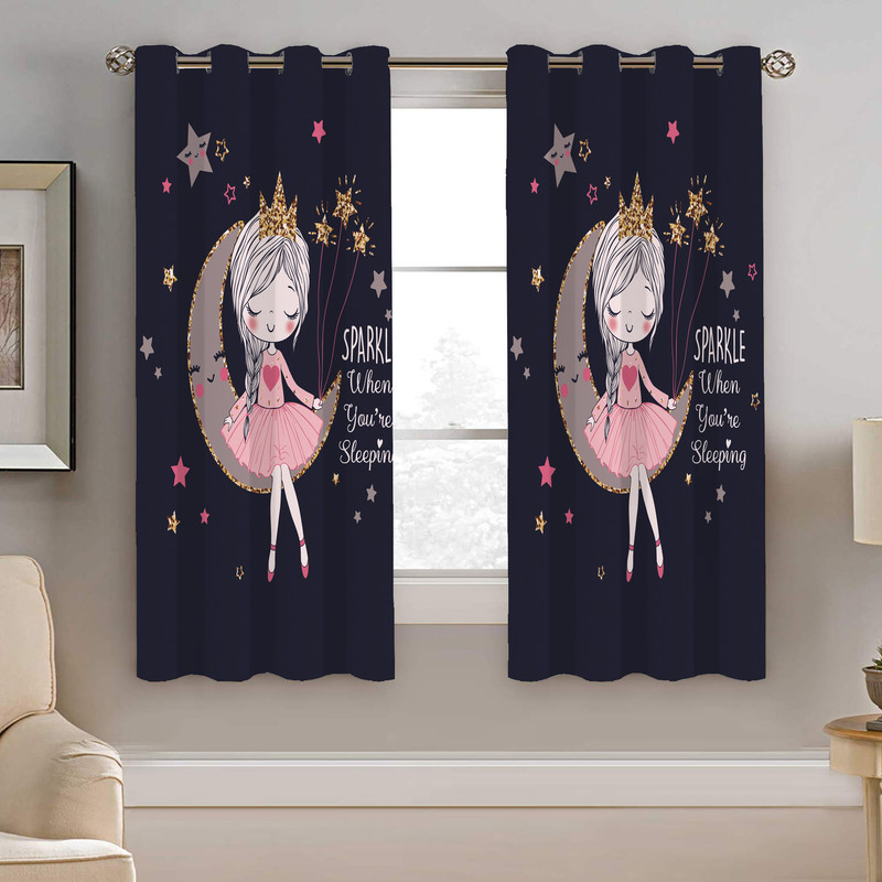 پرده نیروانا طرح دختر کودک مدل هازان کد 8214 سایز 140×200 سانتی متر