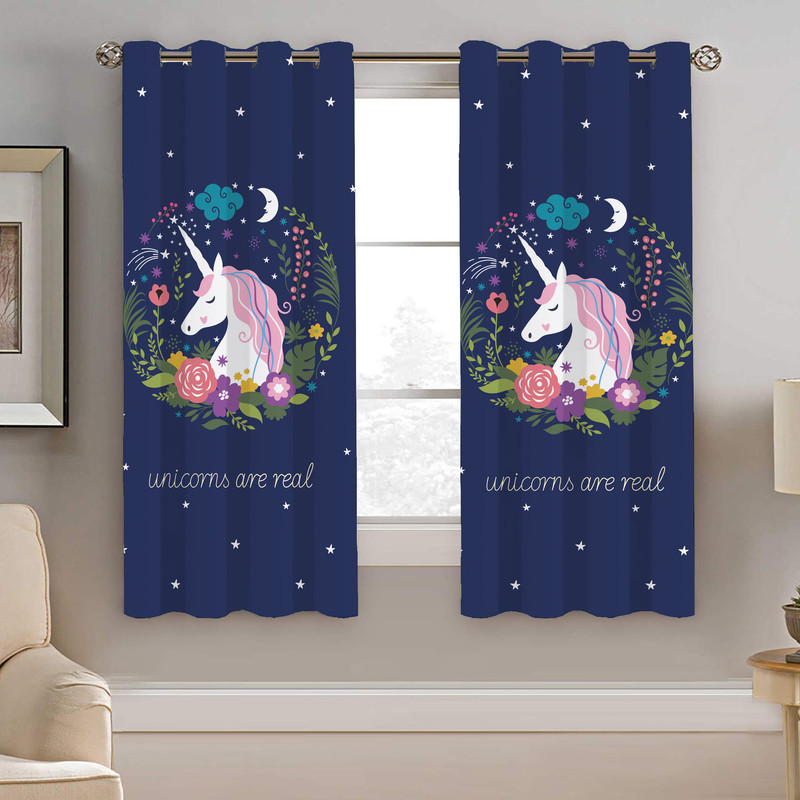 پرده نیروانا طرح تک شاخ کودک مدل هازان کد 8352 سایز 140×200 سانتی متر