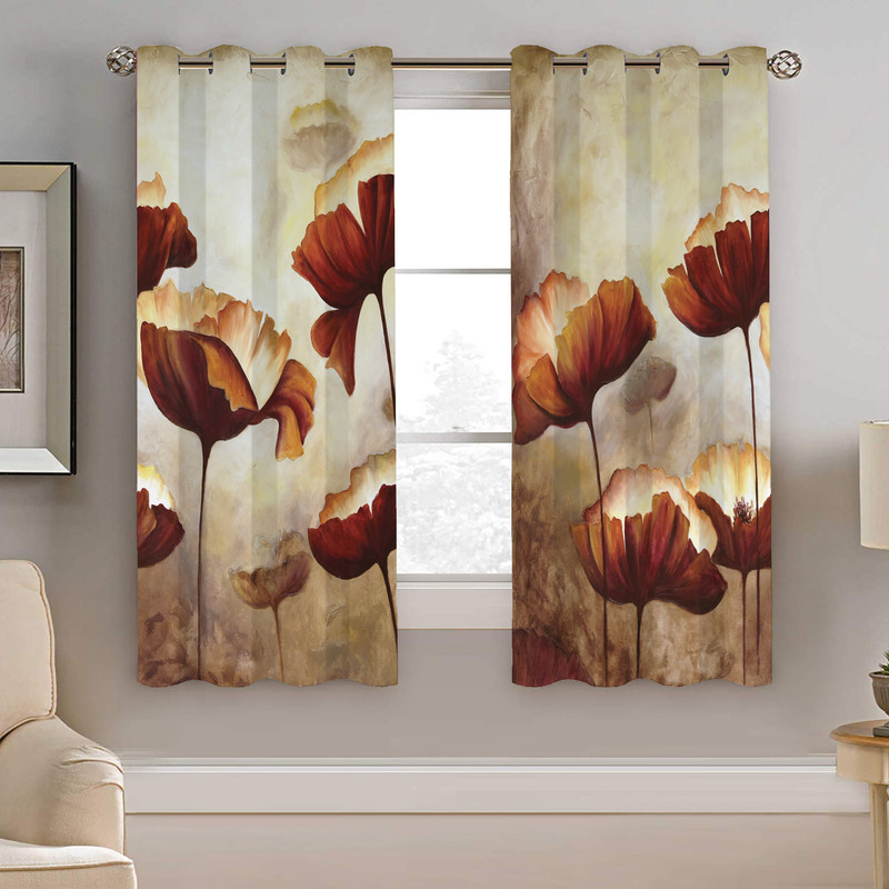 پرده نیروانا طرح برگ گل مدل هازان کد 8418 سایز 140×200 سانتی متر