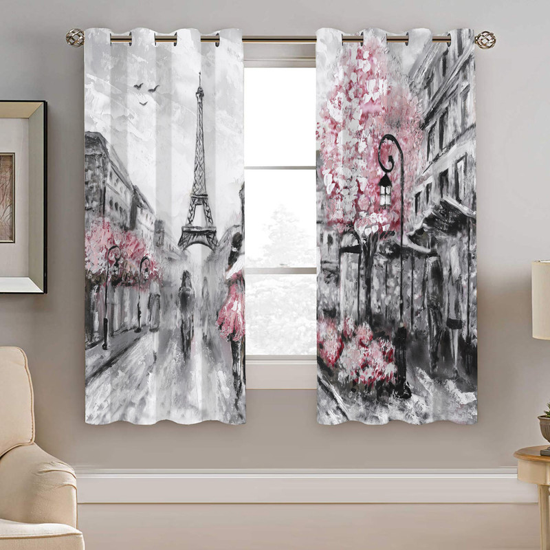 پرده نیروانا طرح نقاشی ایفل مدل هازان کد 8421 سایز 140×200 سانتی متر