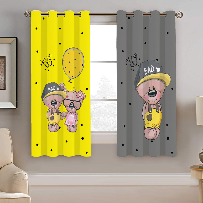 پرده نیروانا طرح خرس کودک مدل هازان کد 8238 سایز 140×200 سانتی متر