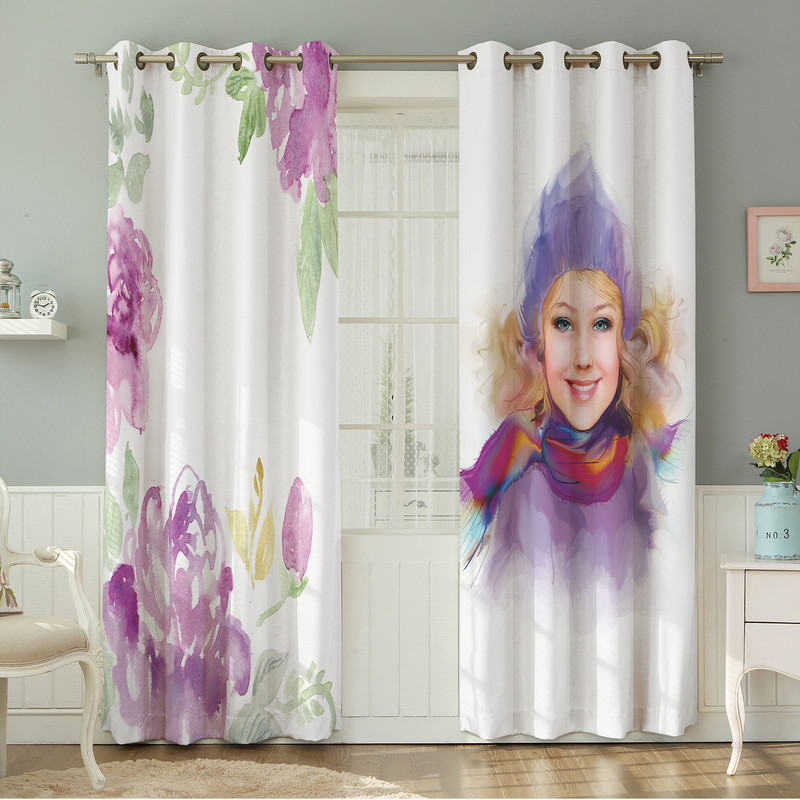 پرده نیروانا طرح چهره  مدل مخمل کد 4752 سایز 140×280 سانتی متر