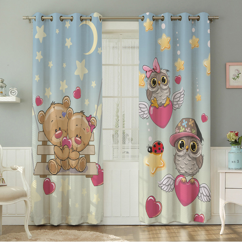 پرده نیروانا طرح کودک  مدل مخمل کد 4755 سایز 140×280 سانتی متر