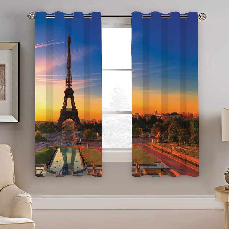 پرده نیروانا طرح ایفل مدل مخمل کد 5190 سایز 140×200 سانتی متر