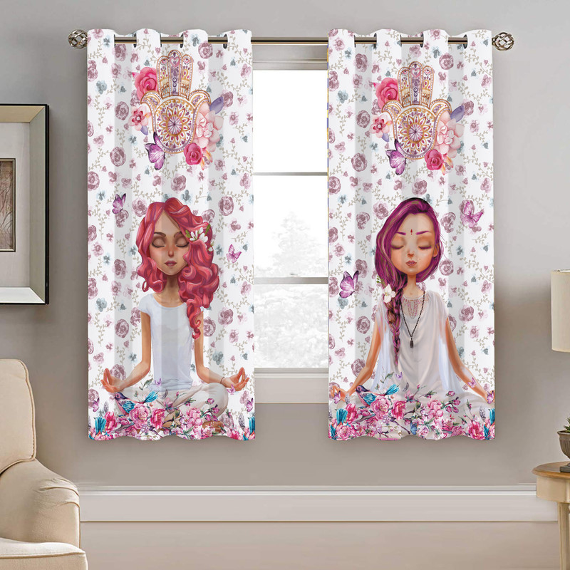 پرده نیروانا طرح یوگا مدل مخمل کد 4868 سایز 140×200 سانتی متر